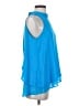 Bellatrix 100% Polyester Blue Sleeveless Blouse Size S - photo 4
