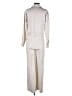 AYR 100% Lyocell Metallic Solid Ivory Jumpsuit Size S - photo 2