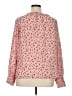 Boden 100% Silk Hearts Red Long Sleeve Silk Top Size 14 - photo 2