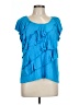AGB Blue Short Sleeve Blouse Size L - photo 1