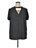 Jennifer Lopez Gray Short Sleeve Henley Size 1X - photo 1