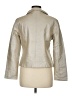 Karen Kane 100% Leather Metallic Ivory Silver Blazer Size Med Petite - photo 2
