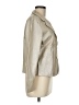 Karen Kane 100% Leather Metallic Ivory Silver Blazer Size Med Petite - photo 4