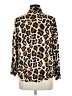 Topshop Animal Print Gold Long Sleeve Blouse Size 6 - photo 2