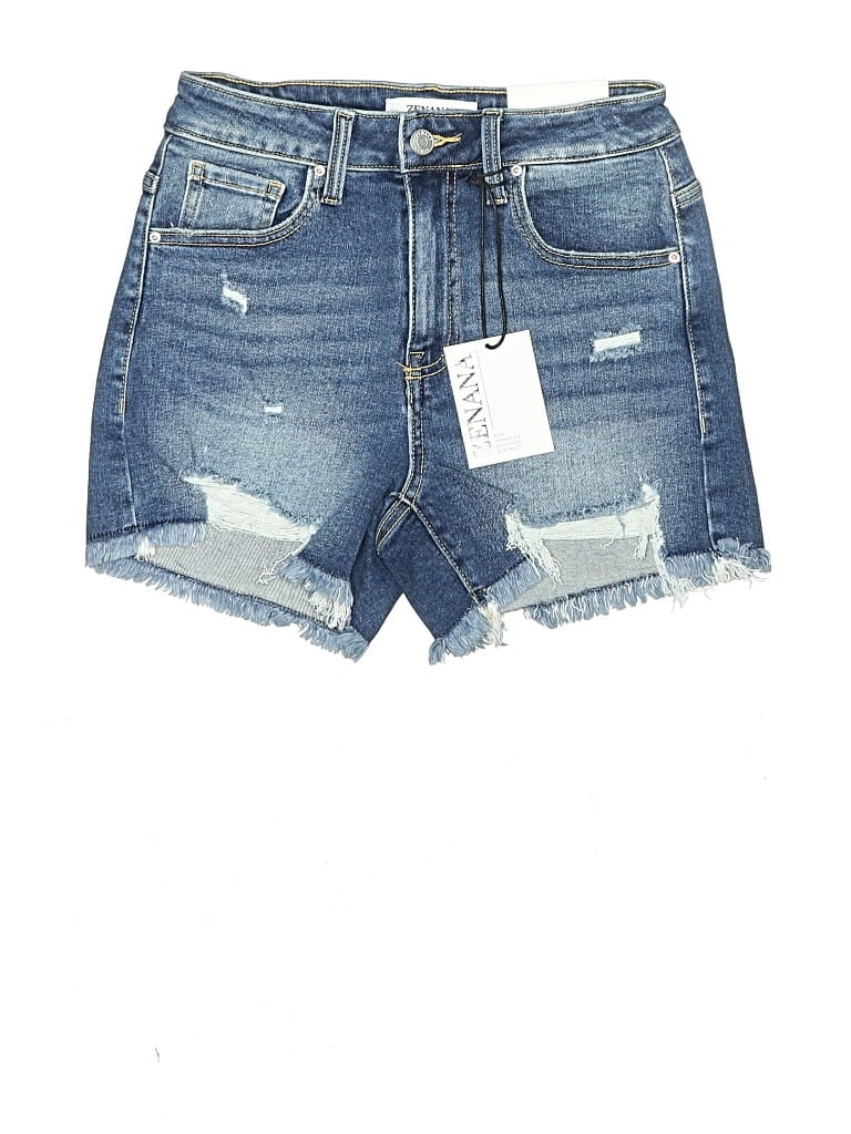 Zenana Denim Shorts In Blue