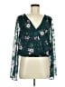 Mi ami 100% Polyester Teal 3/4 Sleeve Blouse Size L - photo 1