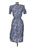 Karin Stevens 100% Rayon Floral Blue Casual Dress Size 6 Petite - photo 2