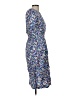 Karin Stevens 100% Rayon Floral Blue Casual Dress Size 6 Petite - photo 4
