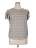 Adrianna Papell Gray Short Sleeve Top Size XL (estimated) - photo 1