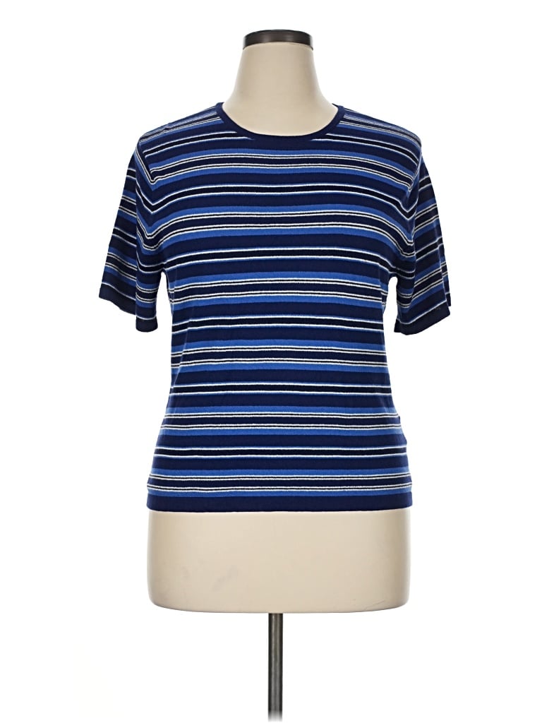 Pre-owned Kasper A.s.l. Short Sleeve T-shirt In Blue