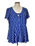 Torrid 100% Polyester Blue Short Sleeve Blouse Size Lg Plus (0) - photo 1