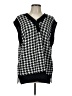 Double Zero 100% Acrylic Houndstooth Black Sweater Vest Size L - photo 1