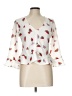 Timing White 3/4 Sleeve Blouse Size L - photo 1