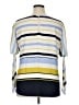 Ann Taylor 100% Polyester Stripes Blue 3/4 Sleeve Blouse Size XL - photo 2