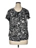 Avenue 100% Polyester Paisley Black Short Sleeve Blouse Size 14 - photo 1