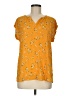 Papermoon 100% Polyester Yellow Short Sleeve Blouse Size M - photo 1