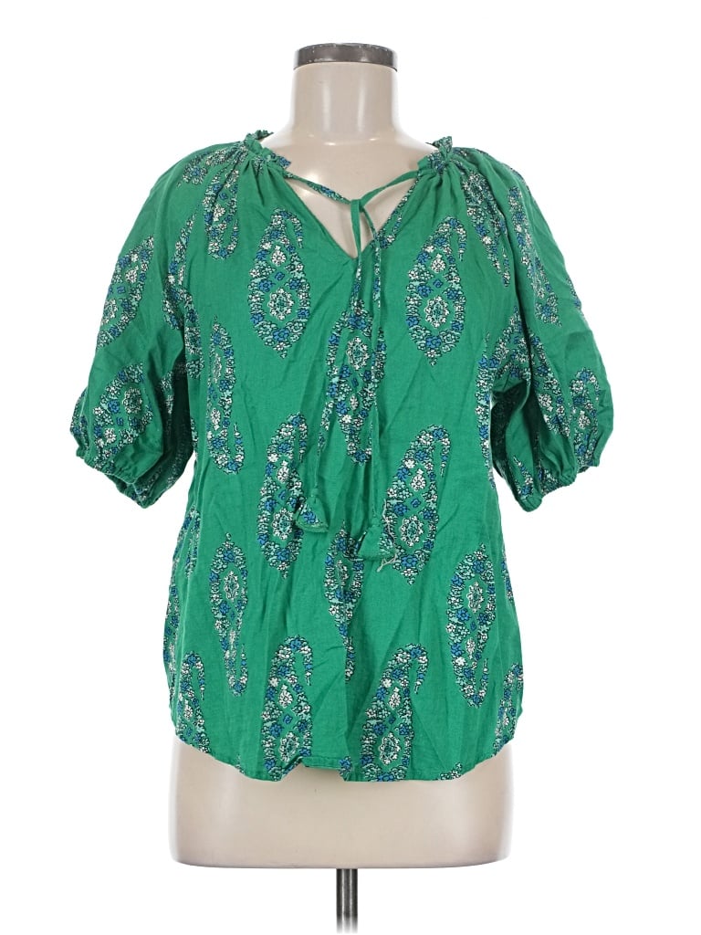 Pre-owned Knox Rose 3/4 Sleeve Blouse In Green