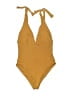 L Space Solid Tan One Piece Swimsuit Size 6 - photo 1
