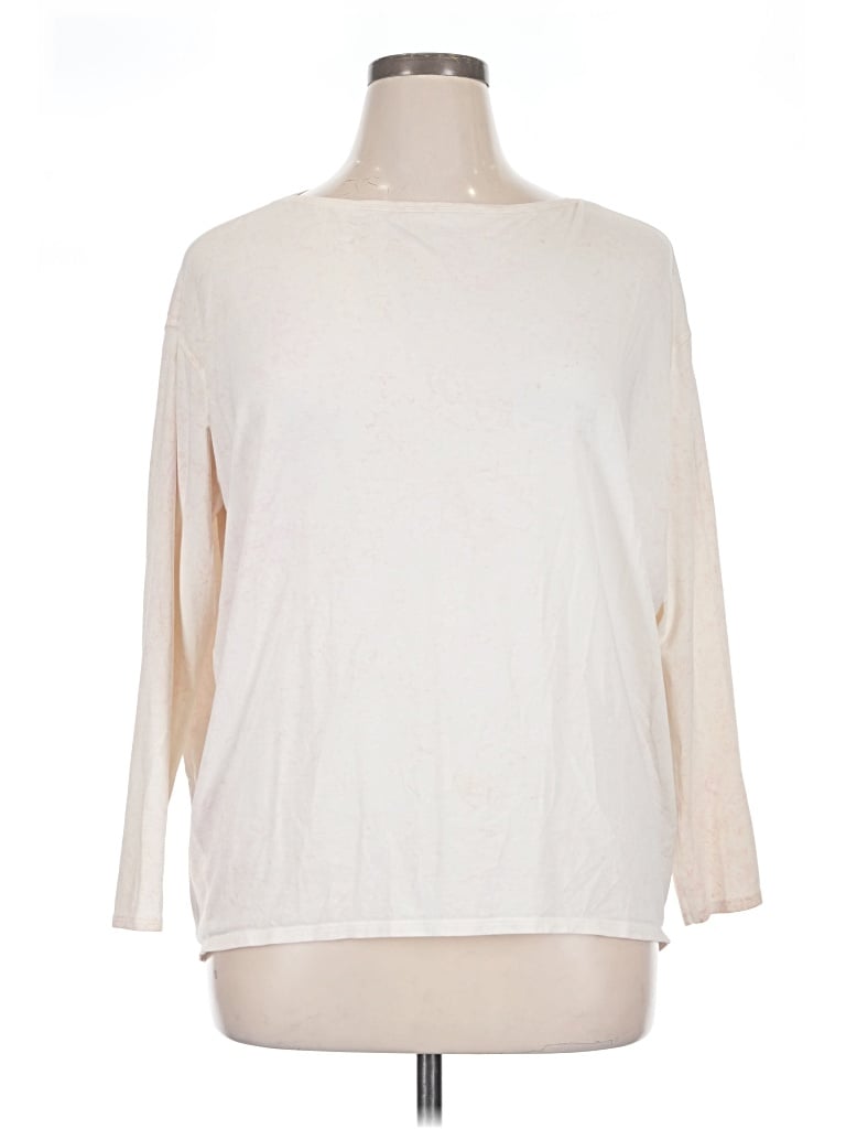 Pre-owned Lululemon Athletica 3/4 Sleeve T-shirt In Ivory