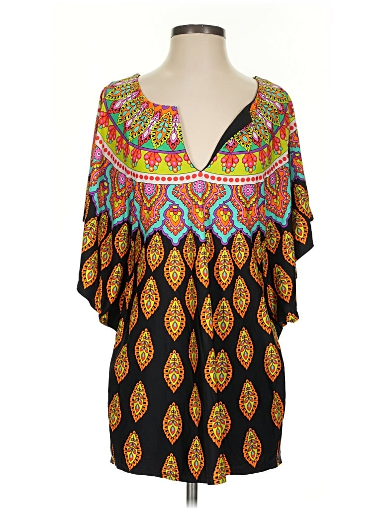 Pre-owned Trina Turk 3/4 Sleeve T-shirt In Black