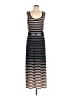 Connected Apparel Stripes Black Casual Dress Size 14 - photo 1