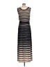 Connected Apparel Stripes Black Casual Dress Size 14 - photo 2