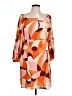 Donna Morgan 100% Polyester Print Orange Cocktail Dress Size 10 - photo 1
