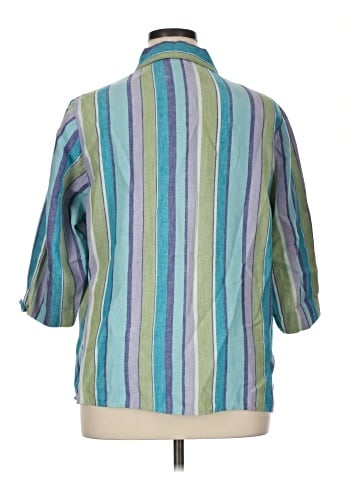 JM Collection 3/4 Sleeve Button-Down Shirt (view 2)