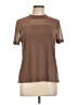 Agenda Metallic Brown Short Sleeve Top Size L - photo 1