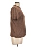 Agenda Metallic Brown Short Sleeve Top Size L - photo 4