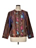 Indigo Moon 100% Silk Print Brown Jacket Size XL - photo 1