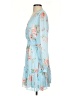 Aura 100% Polyester Floral Blue Cocktail Dress Size S - photo 5