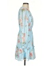 Aura 100% Polyester Floral Blue Cocktail Dress Size S - photo 4