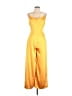 Elliatt 100% Polyester Solid Yellow Jumpsuit Size L - photo 1