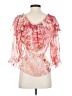 Zara 100% Polyester Pink Red 3/4 Sleeve Blouse Size S - photo 2