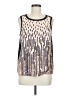 Tiny 100% Rayon Silver Tan Sleeveless Blouse Size M - photo 1