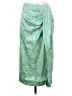 J.Crew Collection 100% Polyester Paisley Green Formal Skirt Size 2 - photo 1