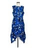CAbi 100% Polyester Print Blue Cocktail Dress Size M - photo 1