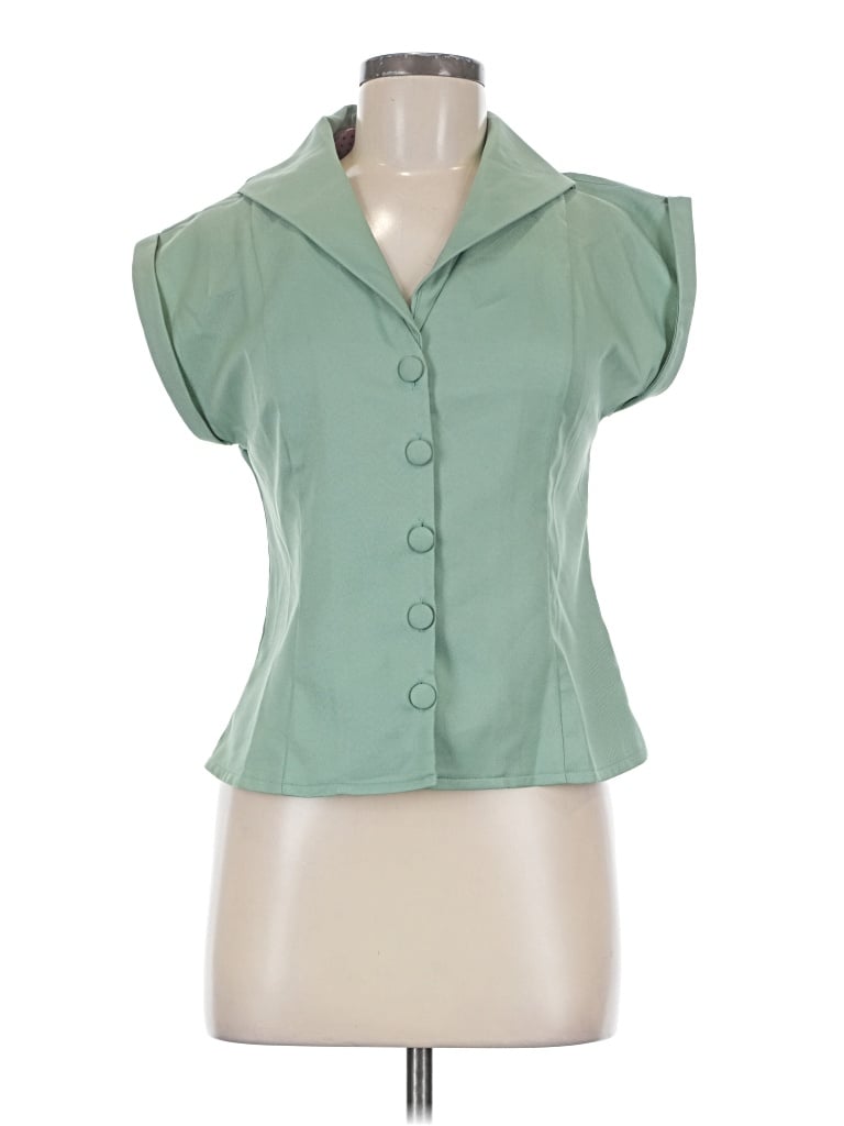Assorted Brands Short Sleeve Blouse In Green