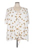 Pleione 100% Polyester White Short Sleeve Blouse Size 4X - photo 1