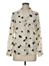Who What Wear 100% Polyester Print Ivory Long Sleeve Blouse Size M - photo 1