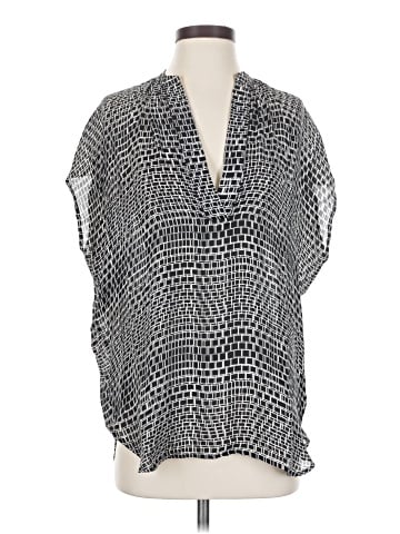 Vince. Short Sleeve Silk Top (view 1)
