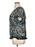 Apt. 9 100% Nylon Animal Print Teal Short Sleeve Blouse Size XL - photo 5