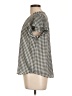 Ann Taylor 100% Polyester Houndstooth Gray Short Sleeve Blouse Size Lg Petite - photo 5