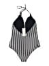 Ulla Popken Stripes Black One Piece Swimsuit Size 20 - photo 2