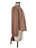 Sweet Rain 100% Polyester Polka Dots Brown Long Sleeve Blouse Size M - photo 4
