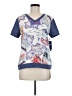 Peter Som 100% Rayon Graphic Blue Short Sleeve Blouse Size M - photo 1