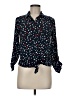 Love Notes 100% Rayon Blue Long Sleeve Polo Size M - photo 1