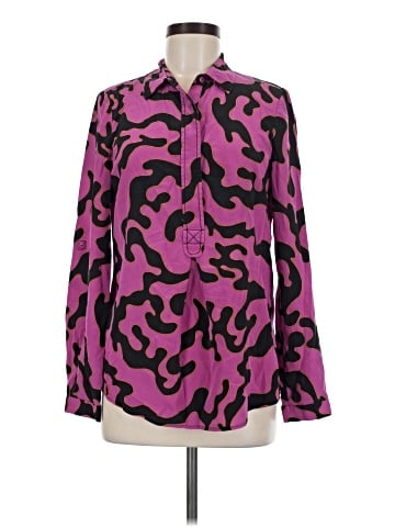 Diane von Furstenberg Long Sleeve Silk Top (view 1)