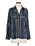 Nic + Zoe 100% Polyester Stripes Blue Long Sleeve Blouse Size S - photo 1